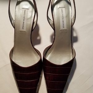 PLEASE DO NOT BUY - RESERVED Saks Fifth Avenue Leather Sling Back Heels 2 Pairs